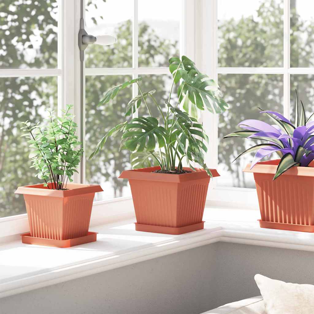 Firkantet Blomsterkrukke 6 pcs Mursten Rød 20 x 20 x 16 cm