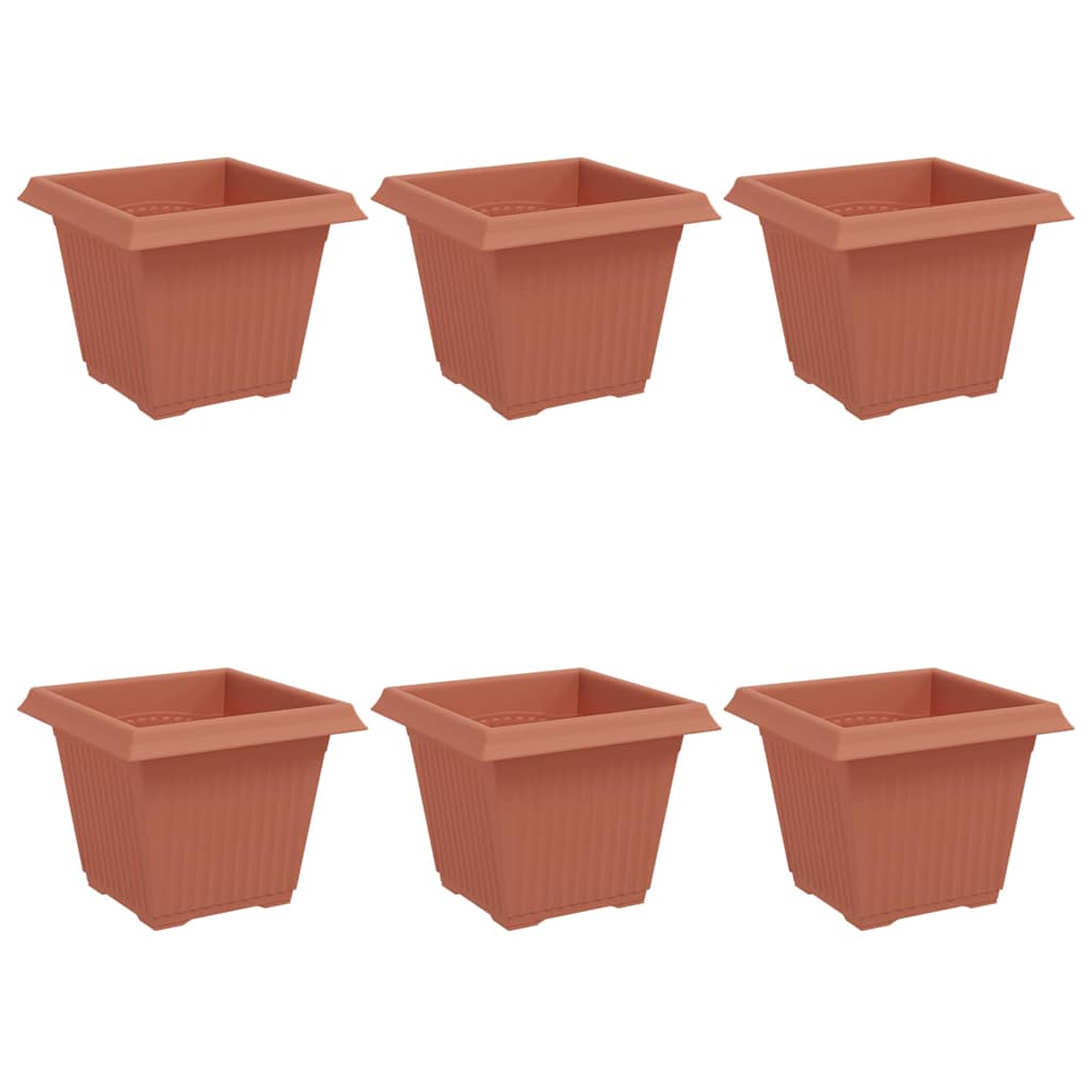 Firkantet Blomsterkrukke 6 pcs Mursten Rød 20 x 20 x 16 cm
