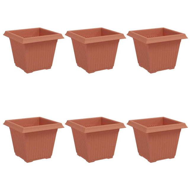 Firkantet Blomsterkrukke 6 pcs Mursten Rød 20 x 20 x 16 cm