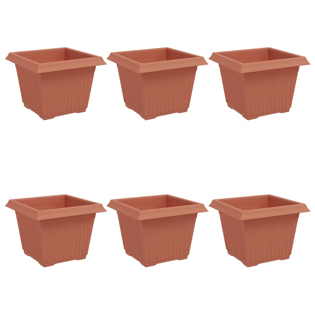 Firkantet Blomsterkrukke 6 pcs Mursten Rød 23 x 23 x 17,5 cm