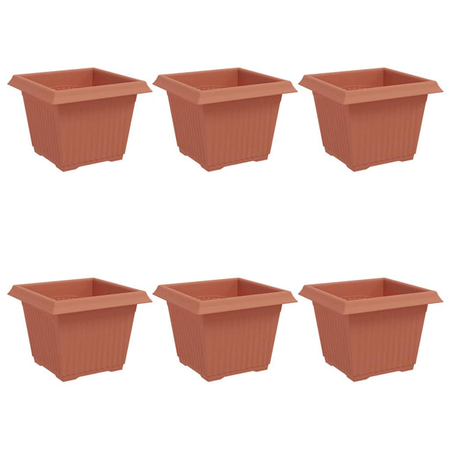 Firkantet Blomsterkrukke 6 pcs Mursten Rød 23 x 23 x 17,5 cm