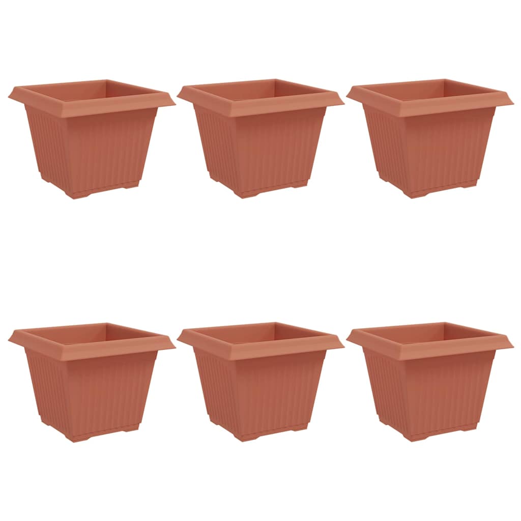 Firkantet Blomsterkrukke 6 pcs Mursten Rød 28,5 x 28,5 x 22 cm