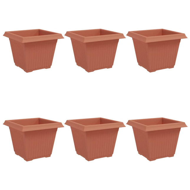 Firkantet Blomsterkrukke 6 pcs Mursten Rød 28,5 x 28,5 x 22 cm