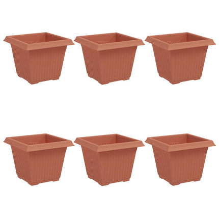 Firkantet Blomsterkrukke 6 stk. Mursten Rød 33 x 33 x 26 cm