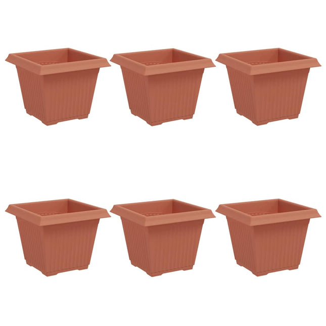 Firkantet Blomsterkrukke 6 pcs Mursten Rød 33 x 33 x 26 cm