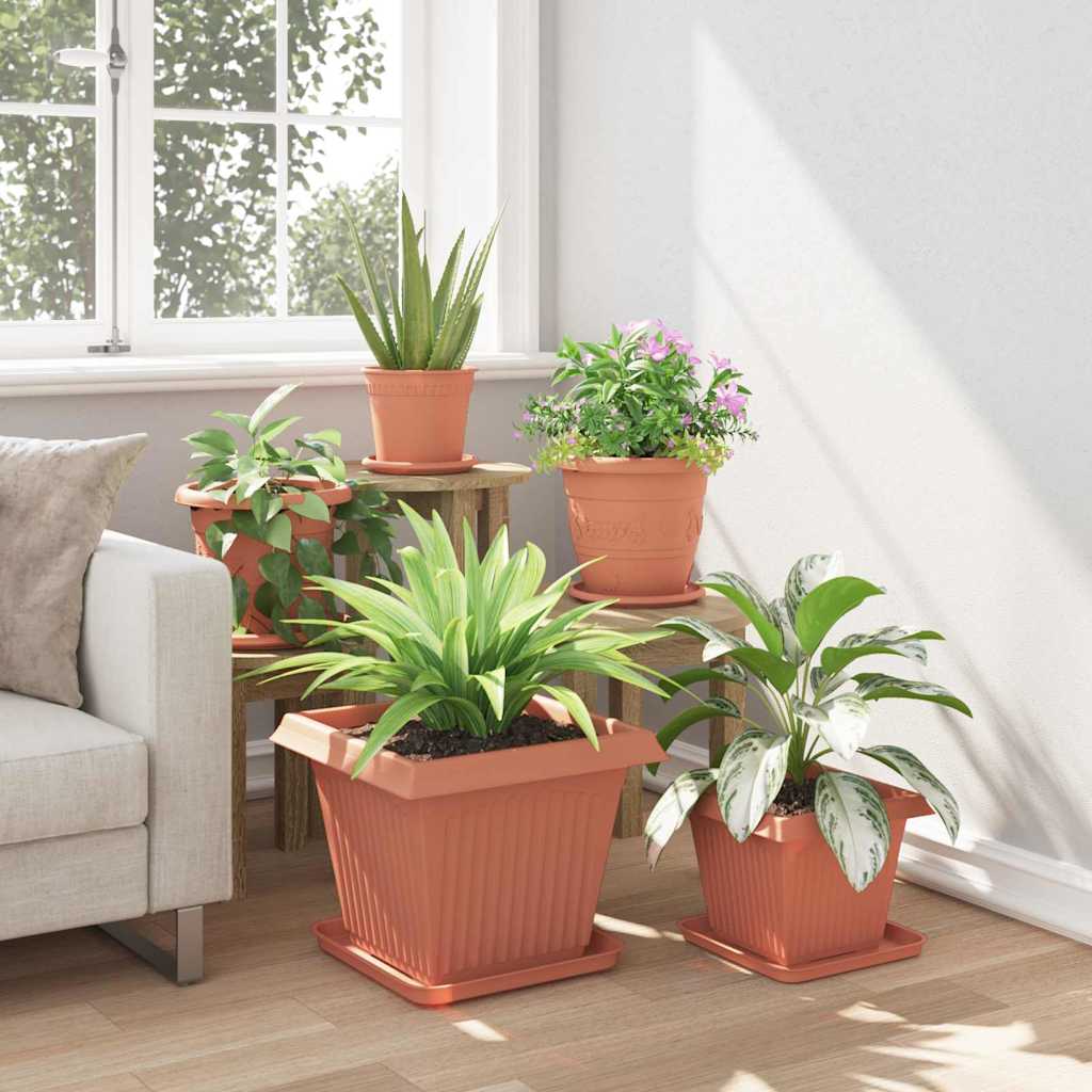 Firkantet Blomsterkrukke 6 pcs Mursten Rød 38 x 38 x 30 cm