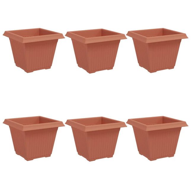 Firkantet Blomsterkrukke 6 pcs Mursten Rød 38 x 38 x 30 cm