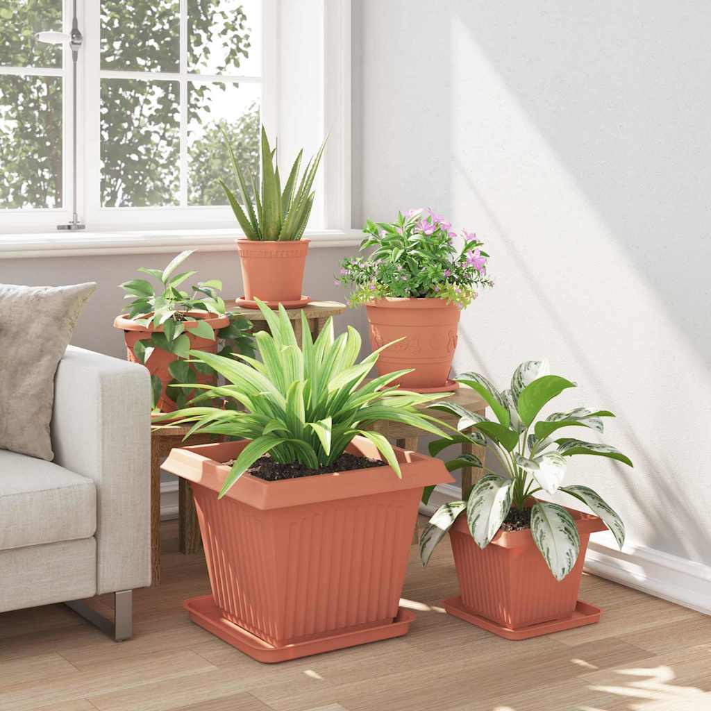Firkantet Blomsterkrukke 6 pcs Mursten Rød 43 x 43 x 33,5 cm