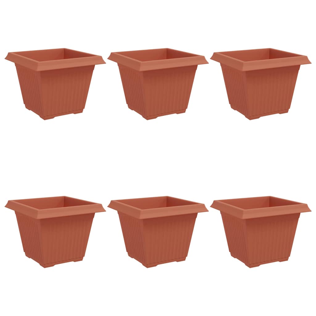 Firkantet Blomsterkrukke 6 pcs Mursten Rød 43 x 43 x 33,5 cm