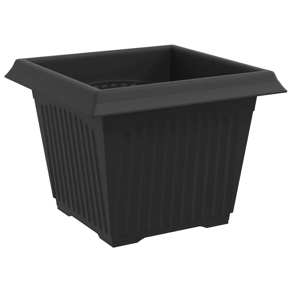 Firkantet Blomsterkrukke 6 pcs Sort 23 x 23 x 17,5 cm Plastik