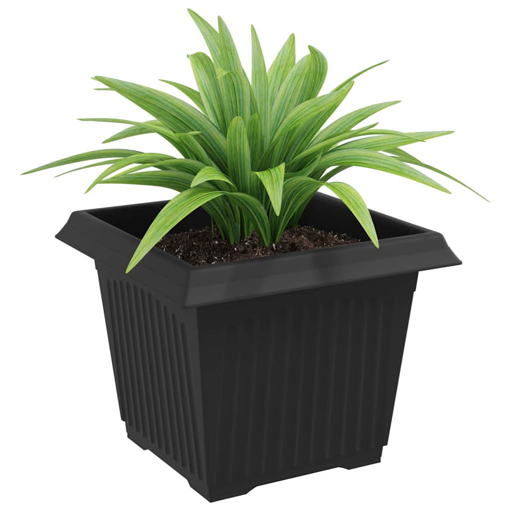 Firkantet Blomsterkrukke 6 pcs Sort 23 x 23 x 17,5 cm Plastik
