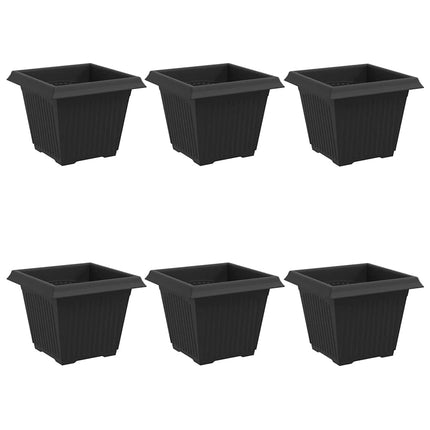 Firkantet Blomsterkrukke 6 stk. Sort 33 x 33 x 26 cm Plastik