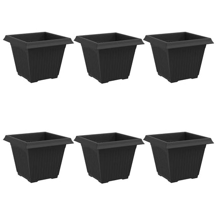 Firkantet Blomsterkrukke 6 stk. Sort 38 x 38 x 30 cm Plastik