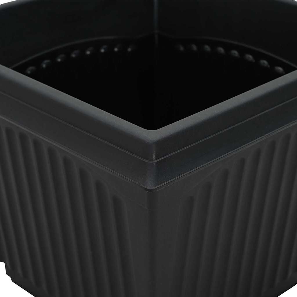 Firkantet Blomsterkrukke 6 pcs Sort 43 x 43 x 33,5 cm Plastik