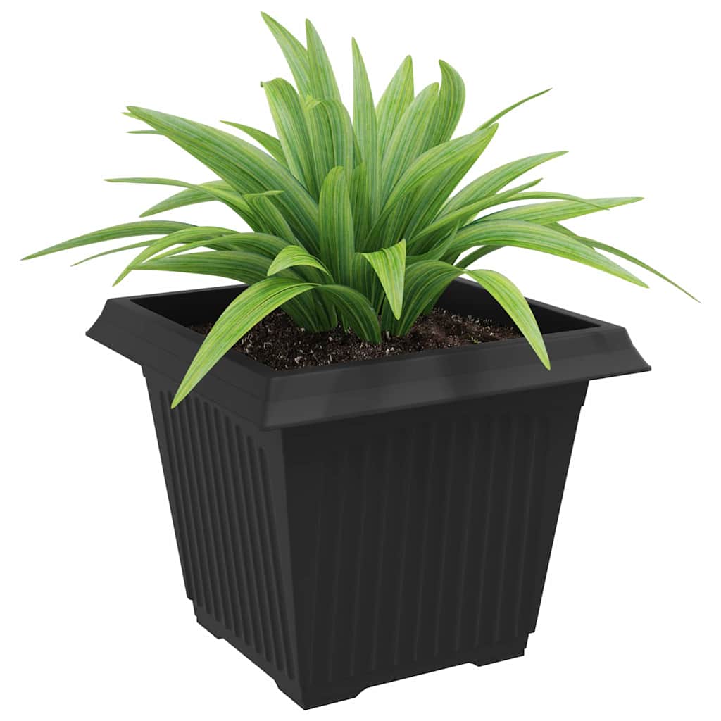Firkantet Blomsterkrukke 6 pcs Sort 43 x 43 x 33,5 cm Plastik