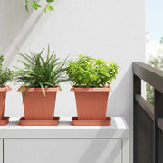 Firkantet Blomsterkrukke 24 pcs Mursten Rød 16 x 16 x 14 cm