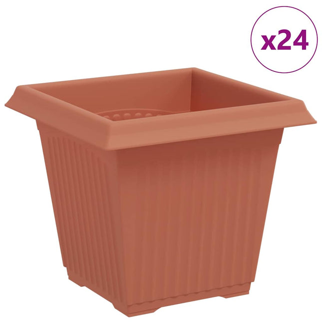 Firkantet Blomsterkrukke 24 pcs Mursten Rød 16 x 16 x 14 cm