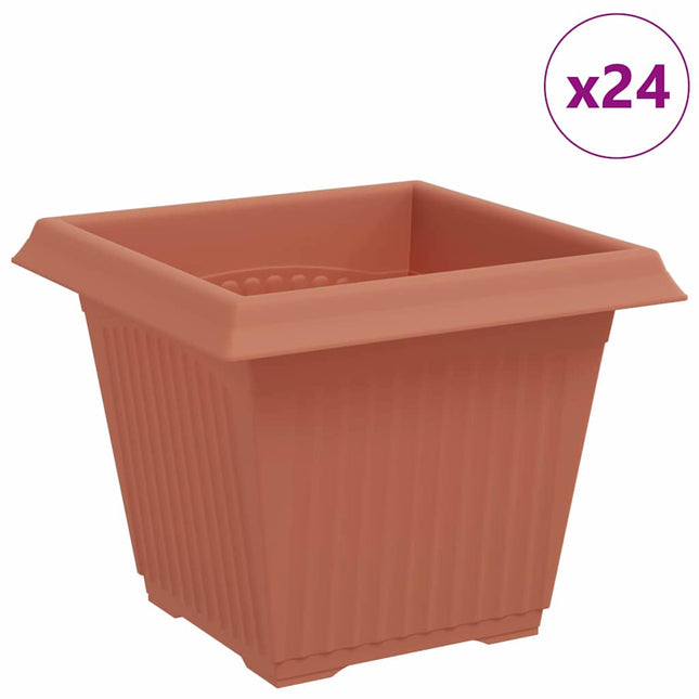 Firkantet Blomsterkrukke 24 pcs Mursten Rød 20 x 20 x 16 cm