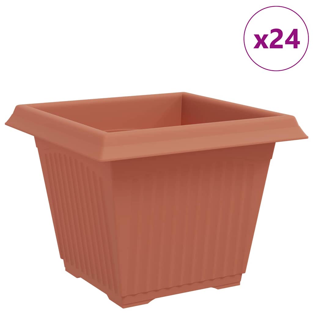 Firkantet Blomsterkrukke 24 pcs Mursten Rød 28,5 x 28,5 x 22 cm