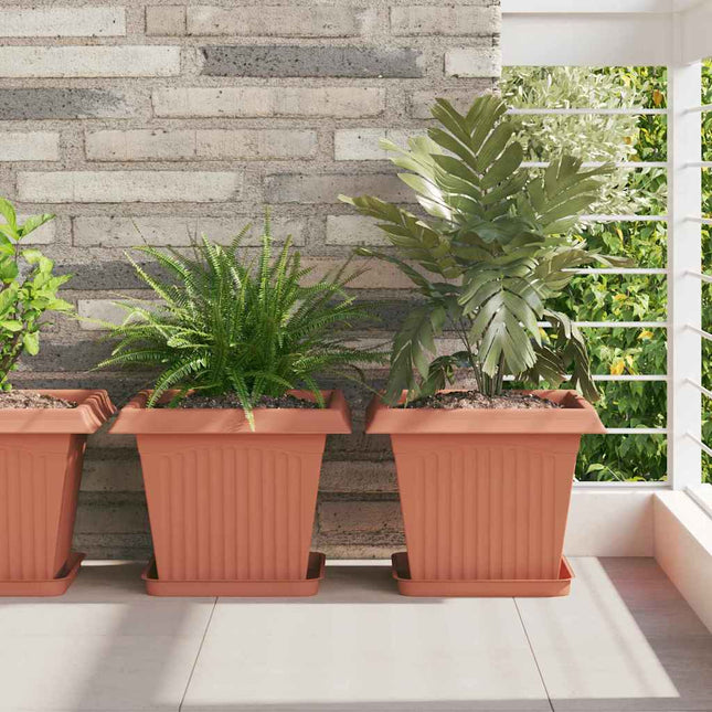 Firkantet Blomsterkrukke 24 pcs Mursten Rød 33 x 33 x 26 cm