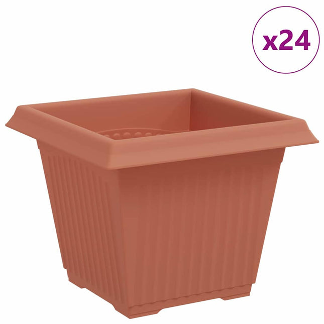 Firkantet Blomsterkrukke 24 pcs Mursten Rød 33 x 33 x 26 cm