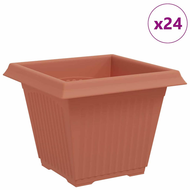 Firkantet Blomsterkrukke 24 pcs Mursten Rød 38 x 38 x 30 cm