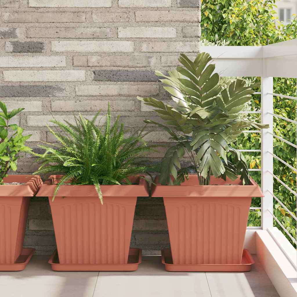 Firkantet Blomsterkrukke 24 pcs Mursten Rød 43 x 43 x 33,5 cm