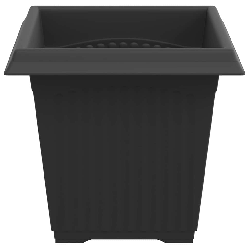 Firkantet Blomsterkrukke 24 pcs Sort 16 x 16 x 14 cm Plastik
