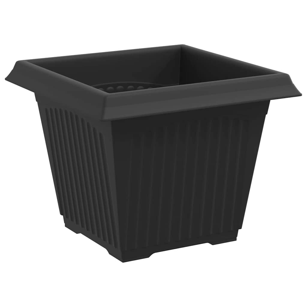 Firkantet Blomsterkrukke 24 pcs Sort 33 x 33 x 26 cm Plastik