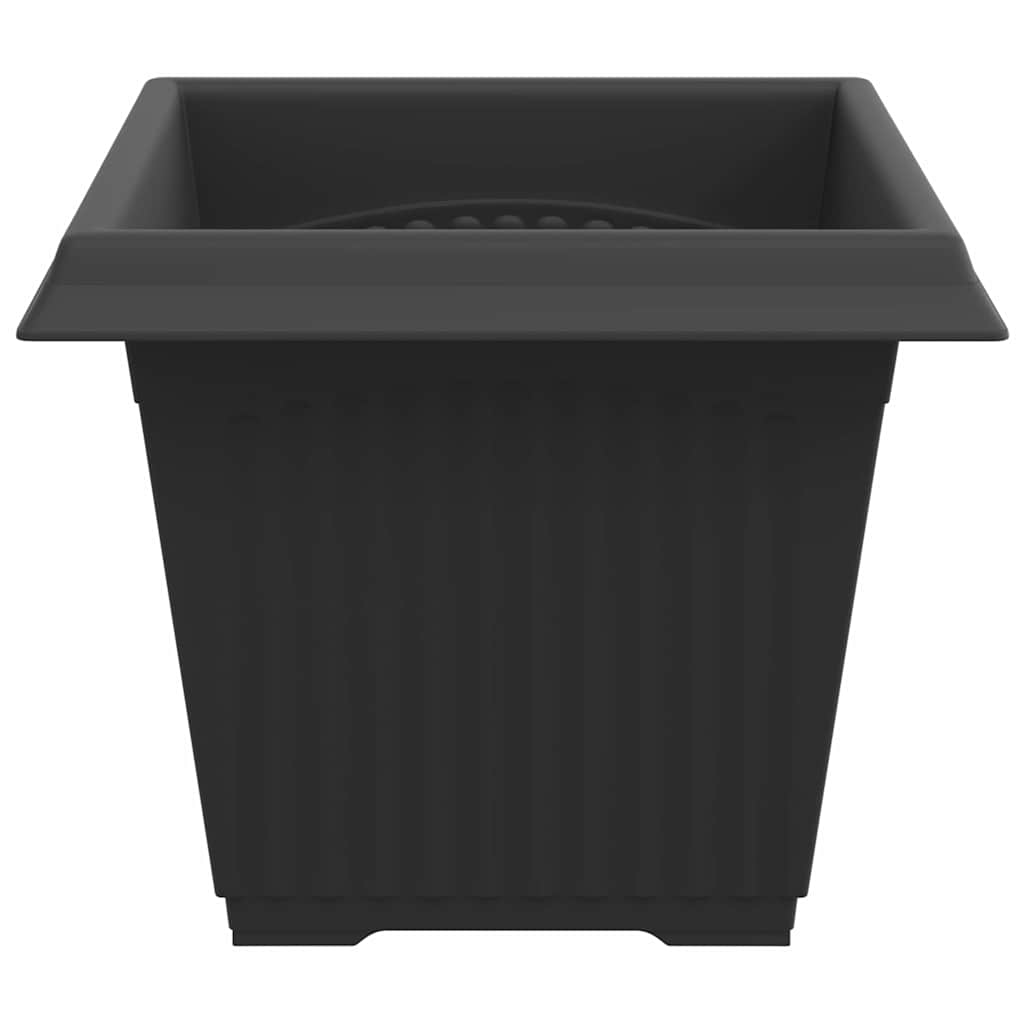 Firkantet Blomsterkrukke 24 pcs Sort 33 x 33 x 26 cm Plastik