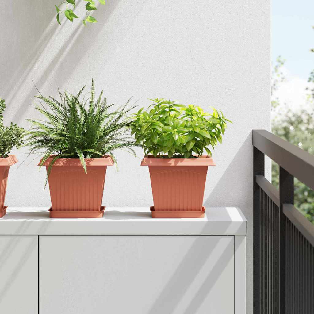 Firkantet Blomsterbakke 6 pcs Mursten Rød 15 x 15 x 2 cm