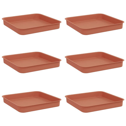 Firkantet Blomsterbakke 6 pcs Mursten Rød 15 x 15 x 2 cm