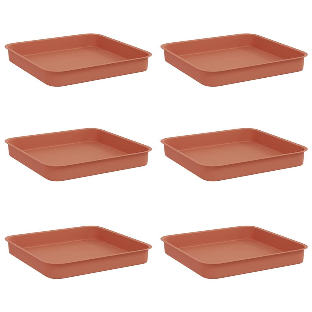 Firkantet Blomsterbakke 6 pcs Mursten Rød 15 x 15 x 2 cm