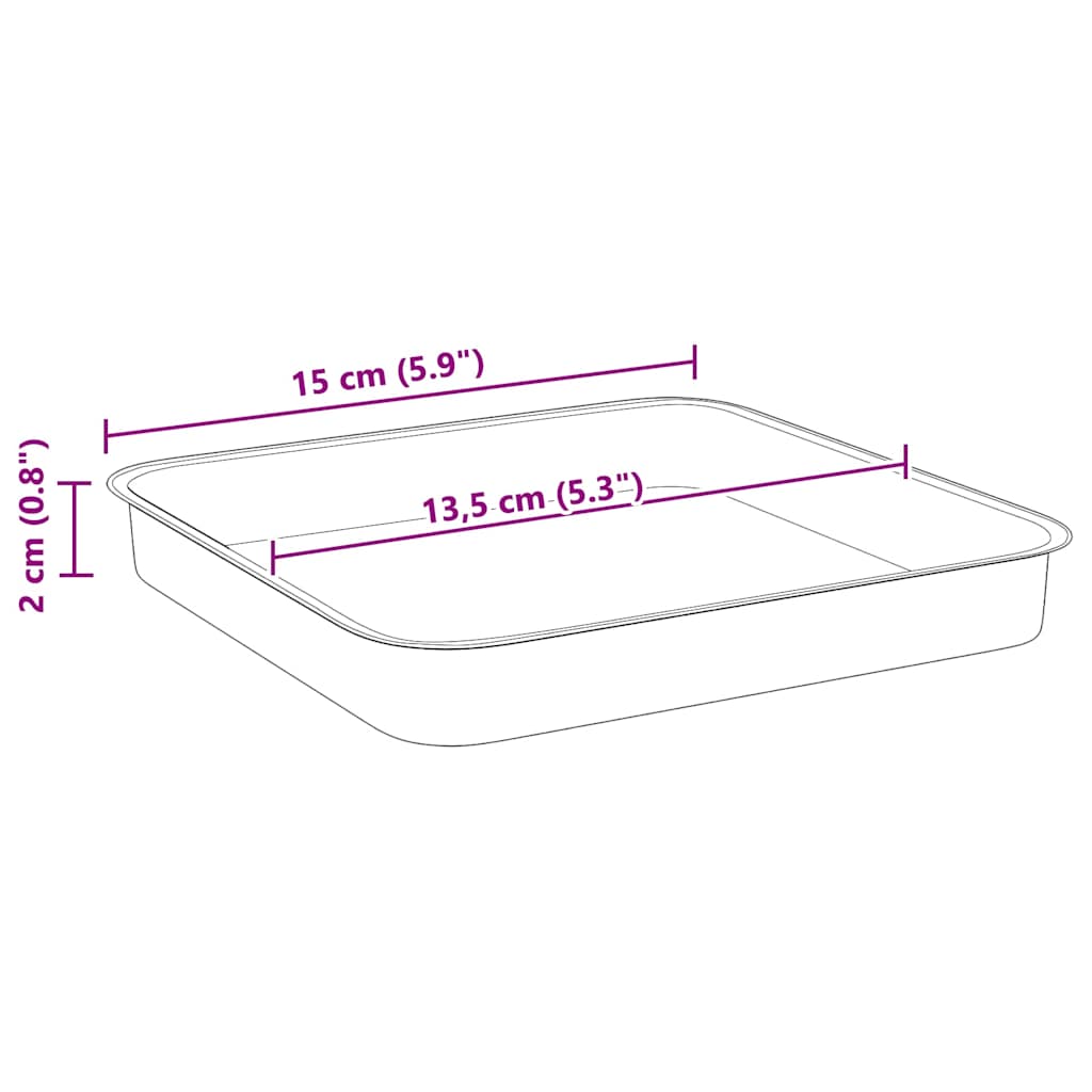 Firkantet Blomsterbakke 6 pcs Mursten Rød 15 x 15 x 2 cm