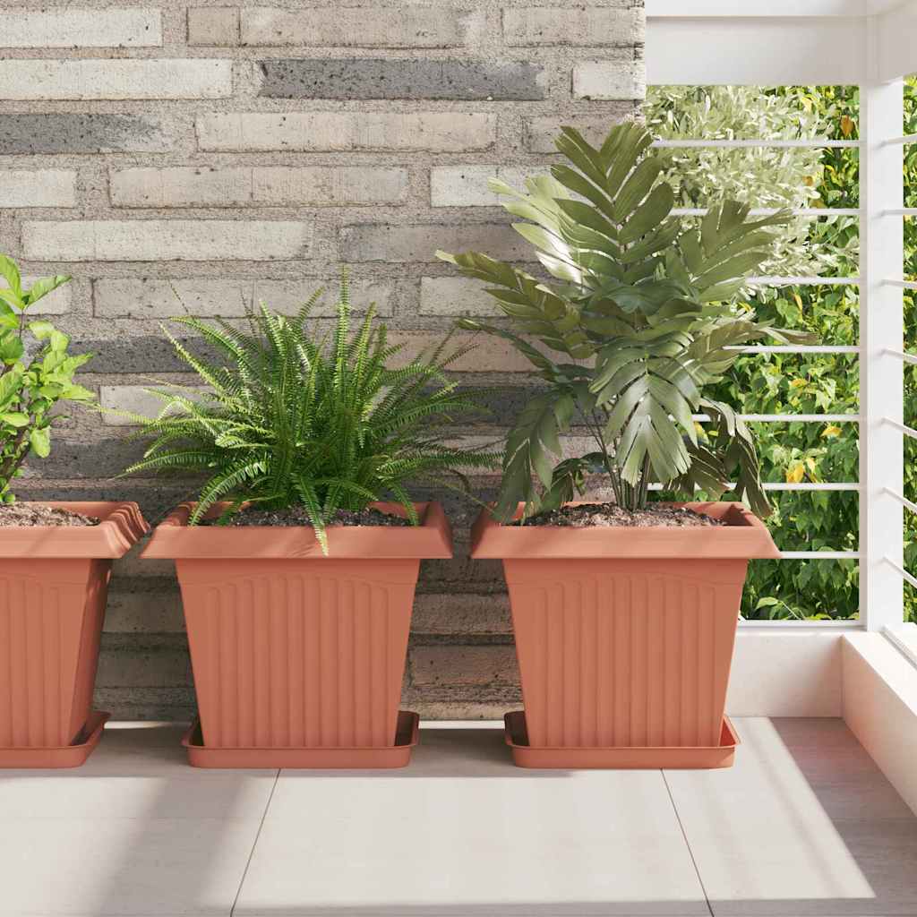 Firkantet Blomsterbakke 6 pcs Mursten Rød 25,5 x 25,5 x 2,5 cm