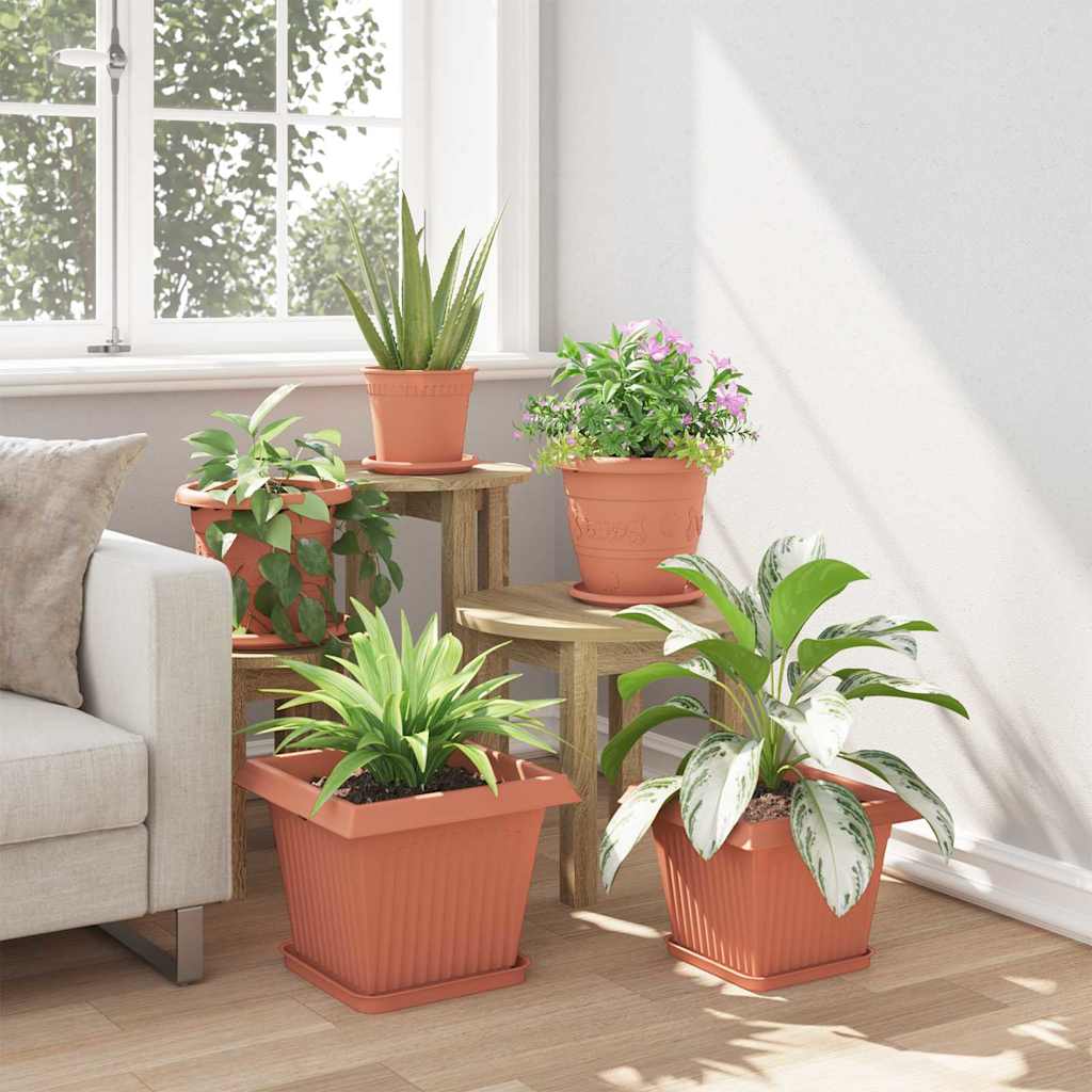 Firkantet Blomsterbakke 6 pcs Mursten Rød 25,5 x 25,5 x 2,5 cm