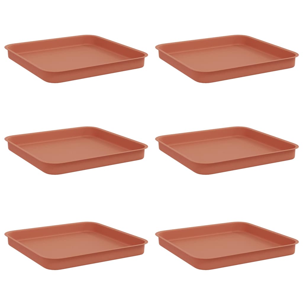 Firkantet Blomsterbakke 6 pcs Mursten Rød 25,5 x 25,5 x 2,5 cm