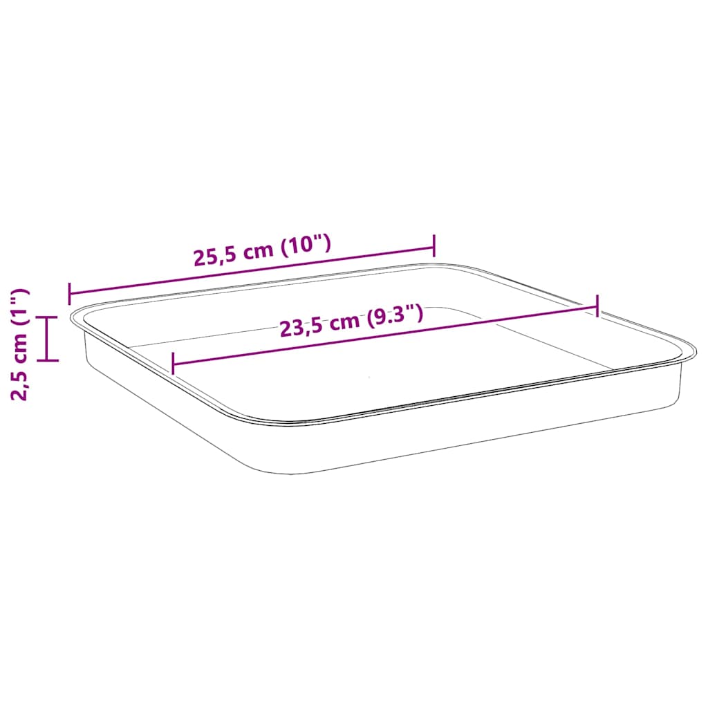 Firkantet Blomsterbakke 6 pcs Mursten Rød 25,5 x 25,5 x 2,5 cm