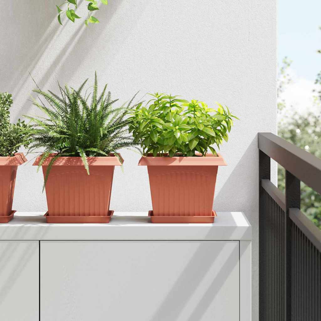 Firkantet Blomsterbakke 24 pcs Mursten Rød 18 x 18 x 2 cm