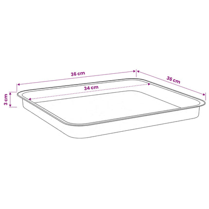 Firkantet Blomsterbakke 24 stk. Sort 36 x 36 x 2,5 cm Plastik