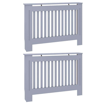 Radiatorcover 2 stk. Grå 112 x 19 x 81,5 cm Konstrueret træ