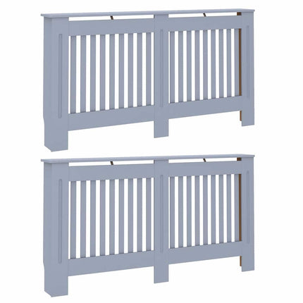Radiatorcover 2 stk. Grå 152 x 19 x 81,5 cm Konstrueret træ