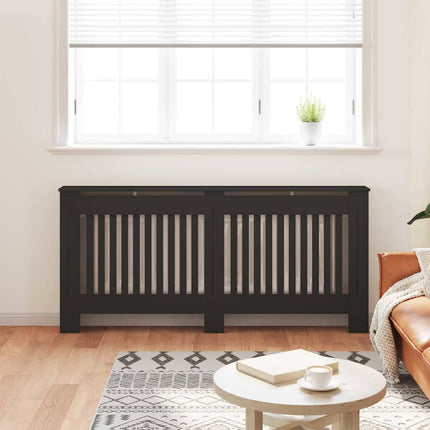 Radiatorcover 2 pcs Sort 172 x 19 x 81,5 cm Konstrueret træ