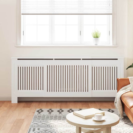 Radiatorcover 2 stk. Hvid 205 x 20,5 x 81,5cm Konstrueret træ