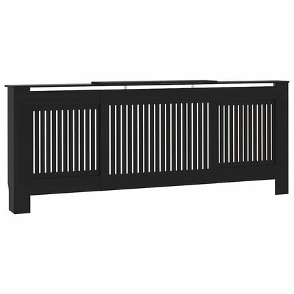 Radiatorcover 2 stk. Sort 205 x 20,5 x 81,5cm Konstrueret træ
