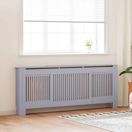 Radiatorcover 2 stk. Grå 205 x 20,5 x 81,5cm Konstrueret træ