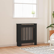 Radiatorcover Sort 78 x 19 x 81,5cm Konstrueret træ