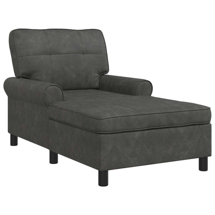 Chaise Lounge Sort Faux læder 91 x 157 x 91 cm