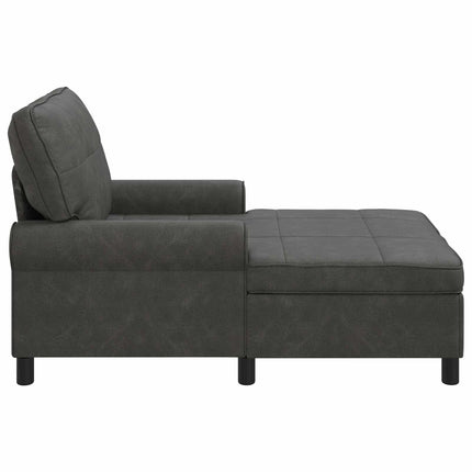 Chaise Lounge Sort Faux læder 91 x 157 x 91 cm