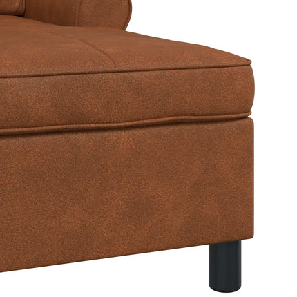 Chaise Lounge Brun Faux læder 91 x 157 x 91 cm